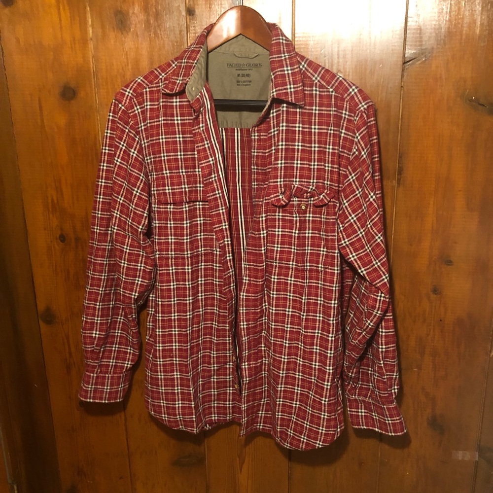 Classic Red Rustic Grunge Flannel